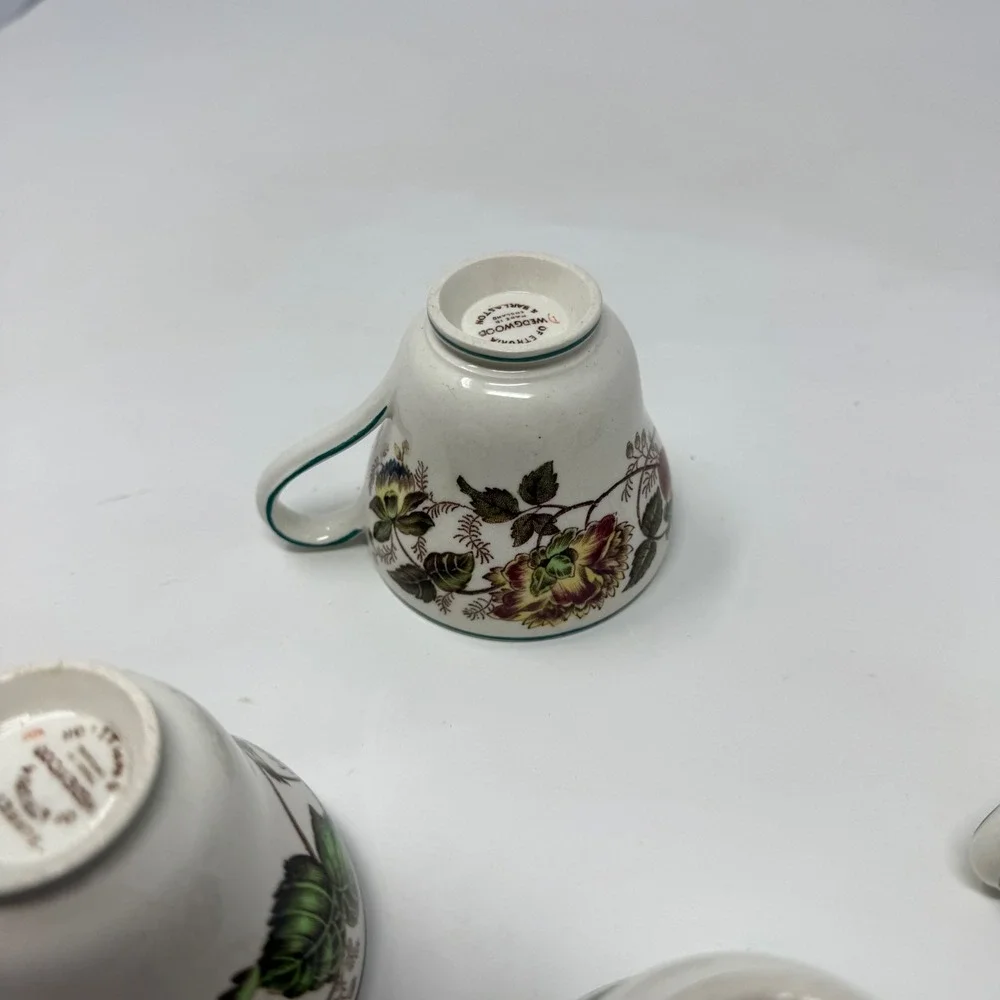 Wedgwood of Etruria Barlaston Surrey Teacups Set of 4 Floral Botanical